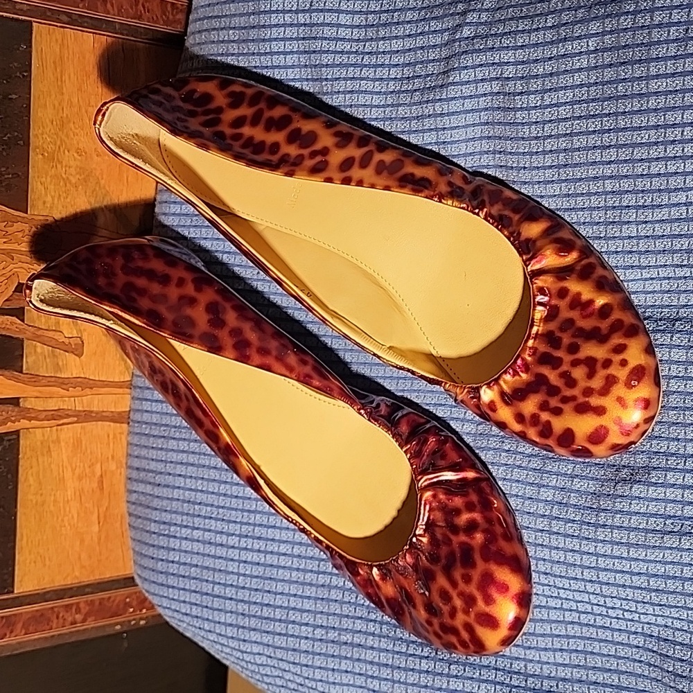 J Crew Lula Leopard Patent Ballet
